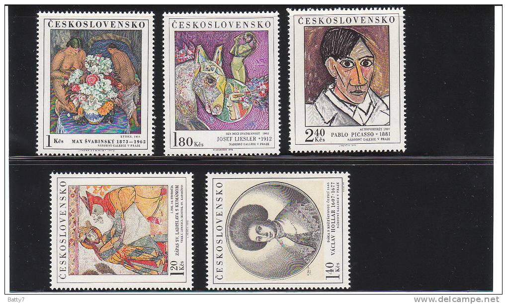 CESKOSLOVENSKO - CECOSLOVACCHIA - 1972  QUADRI GALLERIE NAZIONALI - 5 VALORI INTEGRI - Unused Stamps