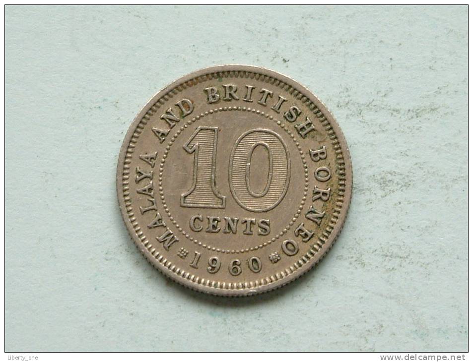 1960 MALAYA & BRITISH BORNEO - 10 CENTS / KM 2 ( Uncleaned Coin / For Grade, Please See Photo ) !! - Colonies