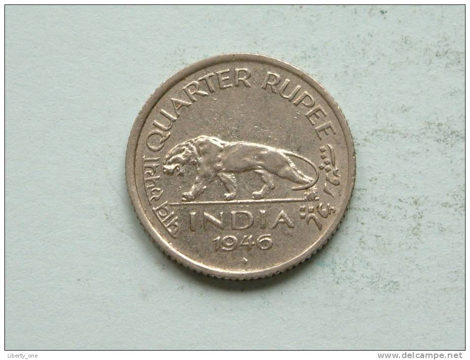 1946 - QUARTER RUPEE / KM 548 ( Uncleaned Coin / For Grade, Please See Photo ) !! - Inde