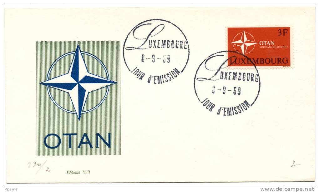 Luxembourg FDC 8-9-1969 NATO - OTAN 20th Anniversary With Cachet - OTAN