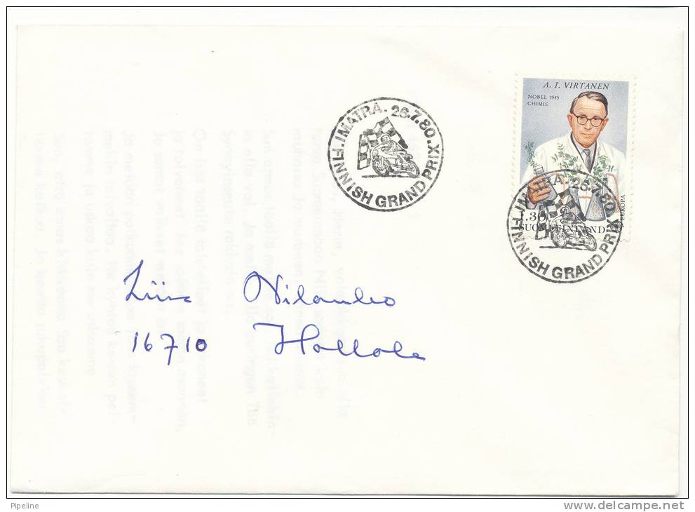 Finland Cover With Special Postmark Finnish Grand Prix Imatra 26-7-1980 MOTORCYCLE Race - Motorbikes