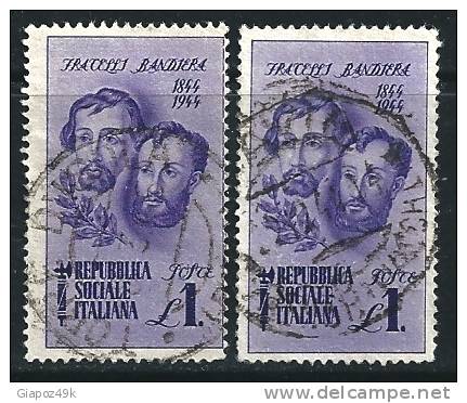 ● ITALIA - R.S.I. 1944 - F.lli BANDIERA - N.° 513 Usati - Cat. ? € - Lotto N. 1192 - Gebraucht