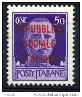 1944 Imperiale Soprastampato Cent. 50 Sassone Nr. 493  Nuovo/ New (MNH)** - Nuovi