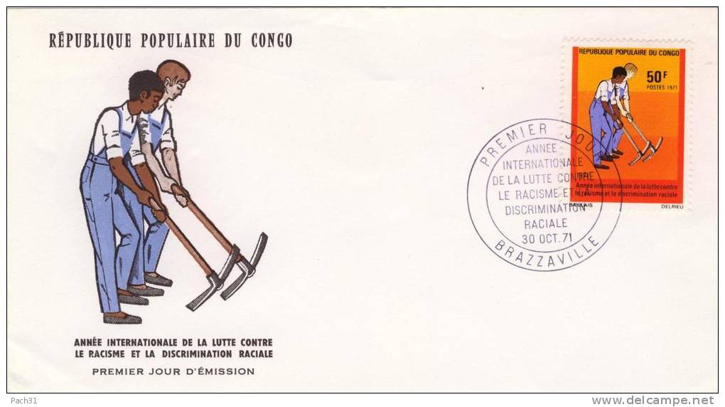 FDC  Année Inter. De La Lutte Contre Le Racisme Et La Discrimination Raciale Brazaville 1971 - FDC