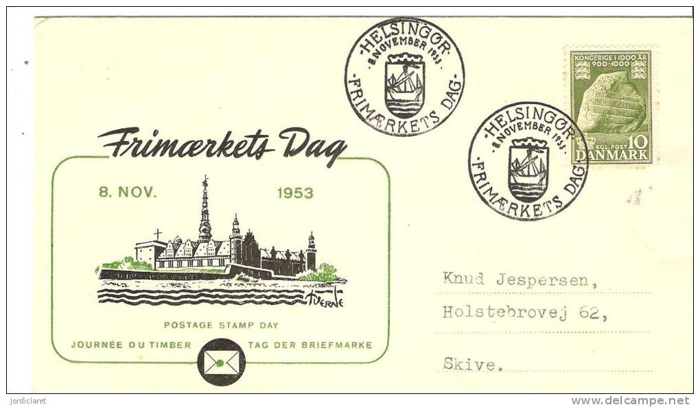 FDC DINAMARCA 1953 - Prehistory