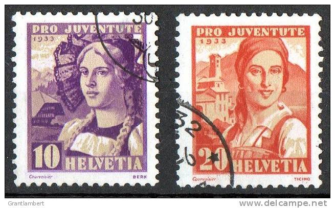 Switzerland 1933 Pro Juventute 2 Values Used  SG J65,66 - Used Stamps