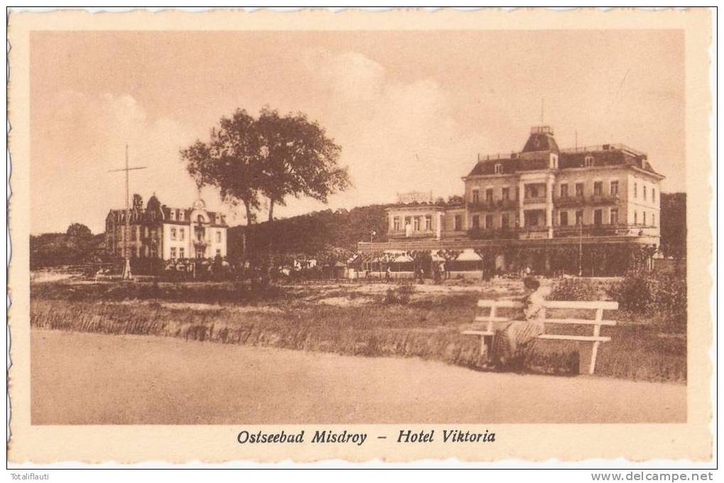 Ostseebad Misdroy Hotel Viktoria Belebt Frau Auf Promenaden BankTOP-Erhaltung Mi&#281;dzyzdroje 10.-15.10.1925 Datiert - Pommern