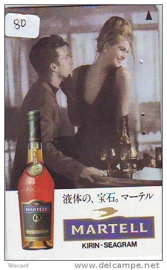 Télécarte Japon * ALCOOL * COGNAC * MARTELL (80) FRANCE * PHONECARD JAPAN * Alcohol * DRANK * DRINK * BEVERAGES * BRANDY - Alimentation