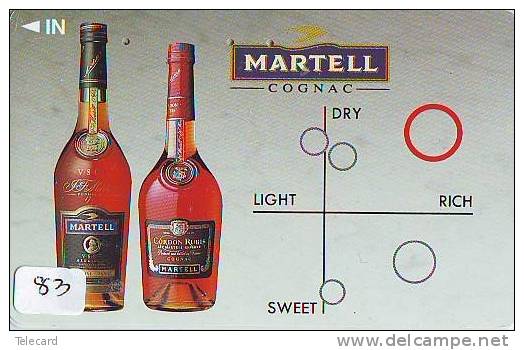 Télécarte Japon * ALCOOL * COGNAC * MARTELL (83) FRANCE * PHONECARD JAPAN * Alcohol * DRANK * DRINK * BEVERAGES * BRANDY - Alimentation