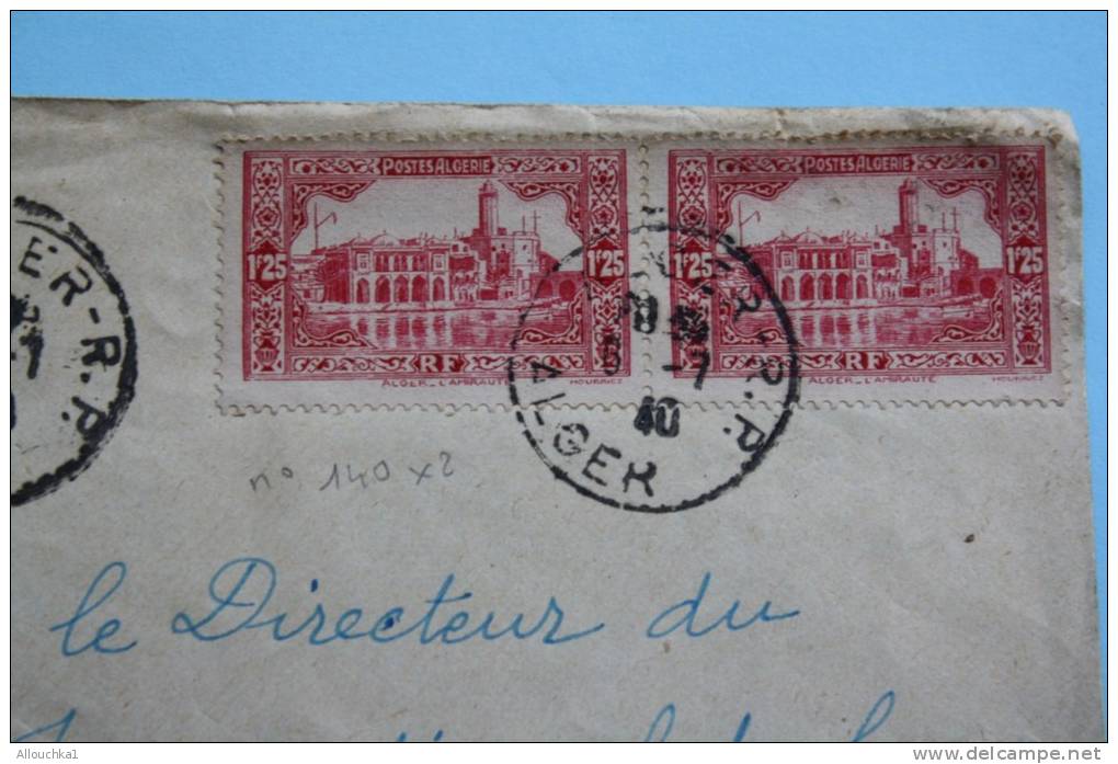 Lettre En Tête:Alger>Croix-Rouge InternationaleGenève-Timb Re N°140 (Algérie Ex Colonie Française)06/07/1940 Guerre - Brieven En Documenten