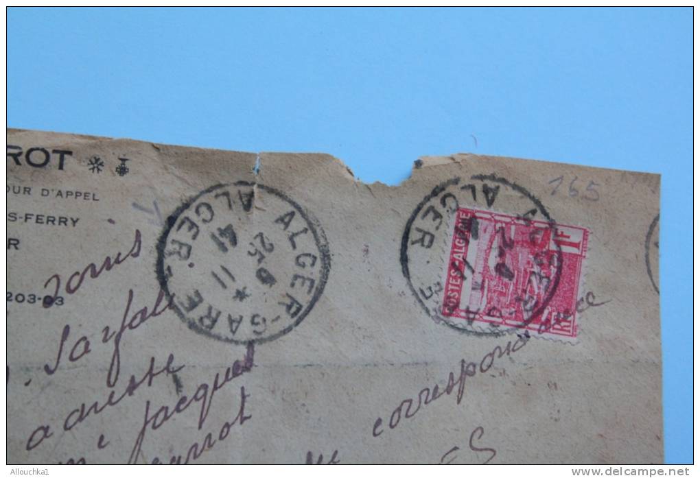 Lettre En Tête Garrot :Alger Gare Pour Tunis -Timbre N°165 (Algérie Ex Colonie Française)CAD Manuel 25/11/1941 Guerre - Brieven En Documenten