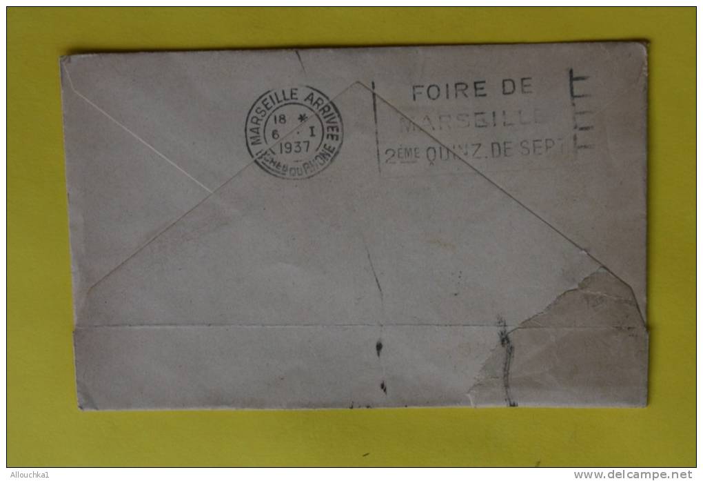 Lettre :Telagh ORAN Pr Marseille >Timbre N°113(Algérie Ex Colonie Française)CAD Manuel 04/01/1937 - Covers & Documents