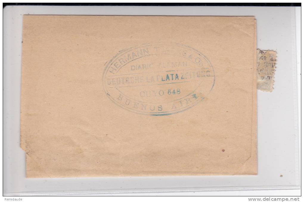 ARGENTINA - 1907 - BANDE JOURNAL ENTIER POSTAL Pour BERLIN (GERMANY) - Interi Postali