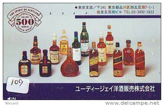 Télécarte Japon * ALCOOL * SCOTCH  WHISKEY * JOHNNIE WALKER (109) PHONECARD JAPAN * Alcohol * DRANK * DRINK * BEVERAGES - Alimentation