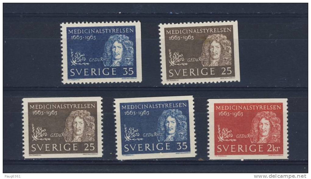 SUEDE 1963 G.F. Du Rietz   YVERT  N°507/09-507/08a NEUF MNH** - Neufs