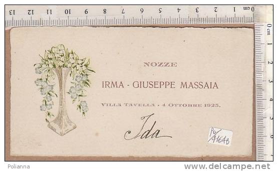 PO4164B# BIGLIETTO PARTECIPAZIONI NOZZE - WEDDING - VILLA TAVELLA 1925 - Altri & Non Classificati