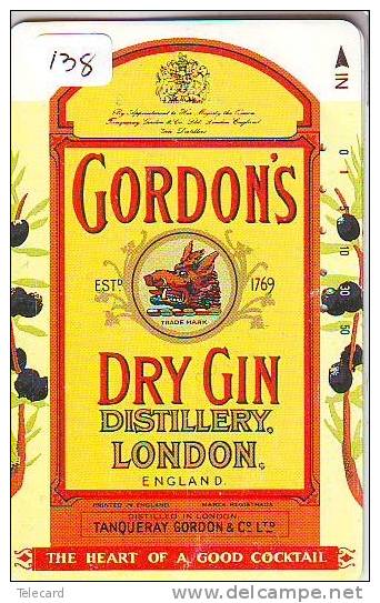 Télécarte * ALCOOL * GORDON'S * DRY GIN * LONDON (138) PHONECARD * Alcohol * DRANK * WINE - Alimentation