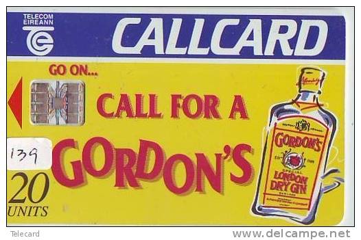 Télécarte * ALCOOL * GORDON'S * DRY GIN * LONDON (139) PHONECARD * Alcohol * DRANK * WINE - Food