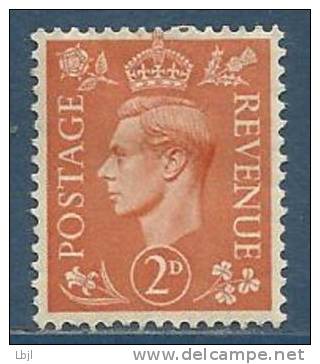 GRANDE BRETAGNE , 2 P , George VI , 1937 -47 , Variété Filigrane K Renversé , 1937 , N° Y&T 212 Ab - Abarten & Kuriositäten