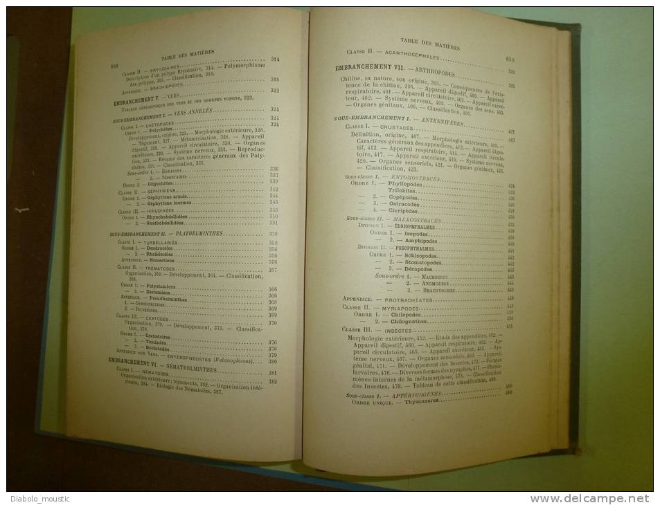 Cours élémentaire de ZOOLOGIE  avec 848 figures    par Rémy Perrier...éditeur Masson et Cie