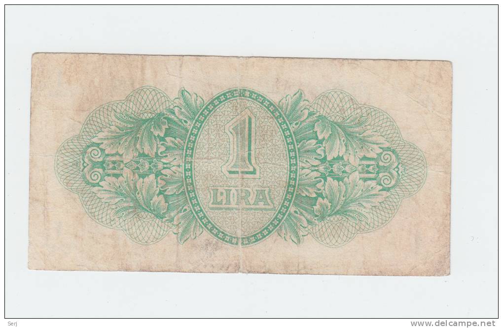 Libya / Tripolitania 1 Lira 1943 "F" RARE Banknote P M1 - Libië