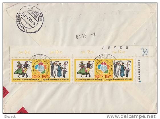 DDR Eilbote-R-Brief Mif Minr.3x W ZD 42,893,899 OER,915 Leipzig - Lettres & Documents