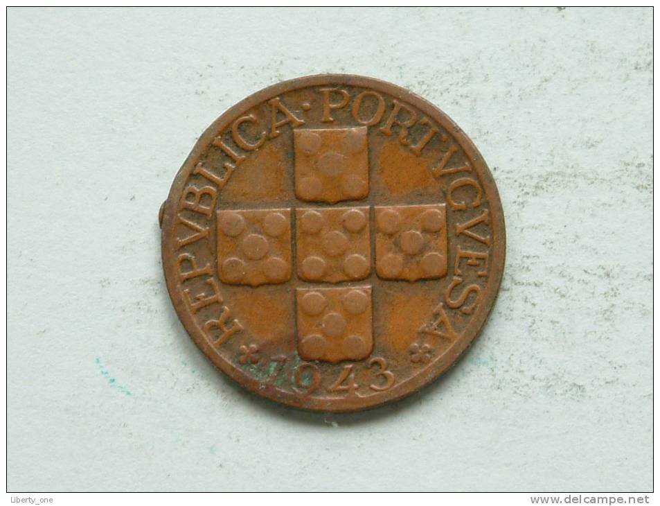 1943 - 20 CENTAVOS / KM 584 ( Uncleaned Coin / For Grade, Please See Photo ) !! - Portugal