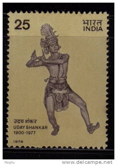 India MNH 1978,  , Uday Shankar Chowdhury, Dance Posture, Culture. - Unused Stamps