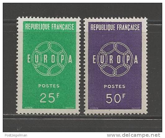 FRANCE 1959 Mint Hinged Stamp(s) Europa Serie Complete Nrs. 1262-1263 - Unused Stamps