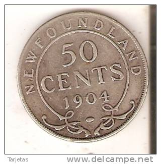 MONEDA DE PLATA DE CANADA - NEW FOUNDLAND 50 CENTS AÑO 1904 EDWARDUS VII (COIN) SILVER,ARGENT. - Canada