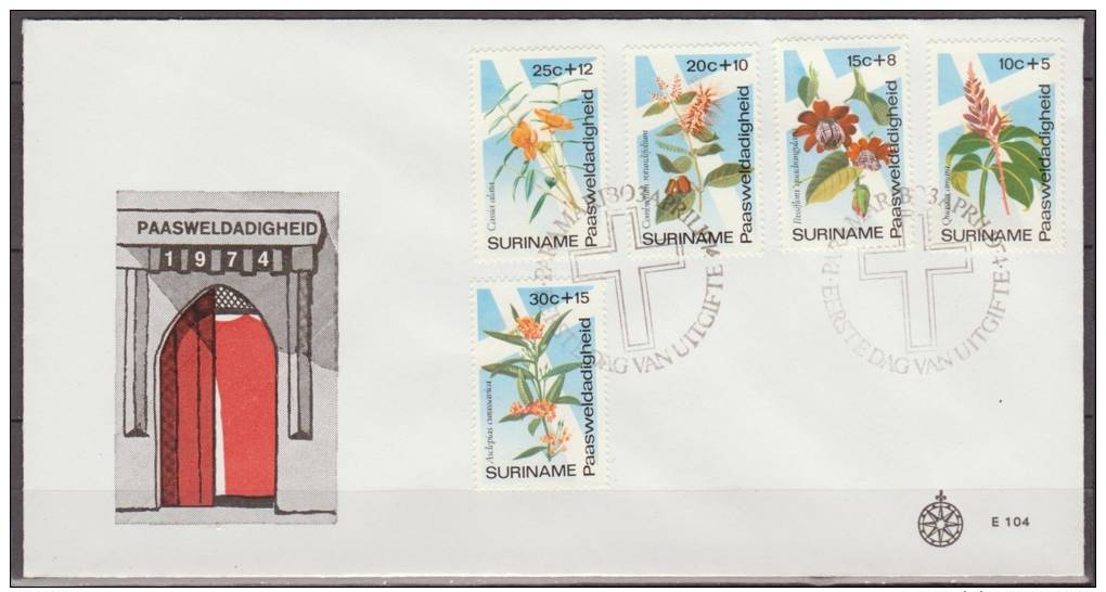 Suriname, 1974, Eastern Stamps, Flowers, E104, FDC - Altri & Non Classificati