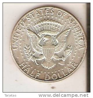 MONEDA DE PLATA DE ESTADOS UNIDOS DE HALF DOLLAR DEL AÑO 1964 - KENNEDY   (COIN) SILVER,ARGENT. - Conmemorativas