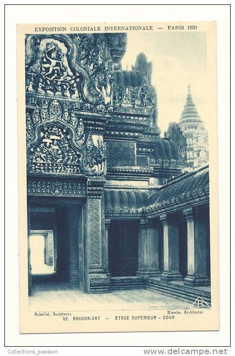 Cp, 75, Paris, Exposition Coloniale Internationale - Paris 1931 - Angkor-Vat, étage Supérieur, Cour - Exhibitions