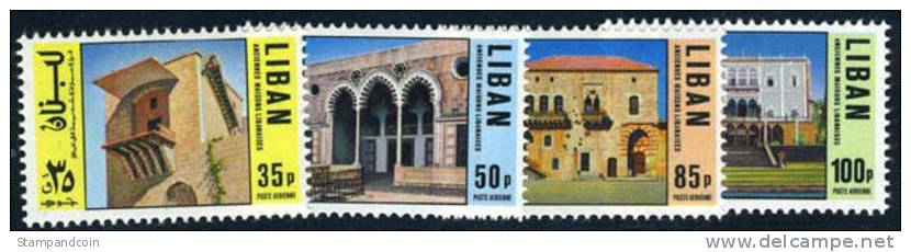 Lebanon C670-73 Mint Never Hinged Old Lebanese Houses Airmail Set From 1973 - Lebanon