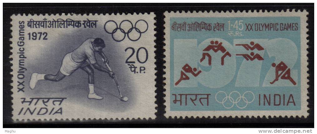 India MH Wash Gum, No Gum, Set Of 2, Olympic Games, Sports, Hockey, Athletics, Shooting, Wrestling, Sport - Neufs