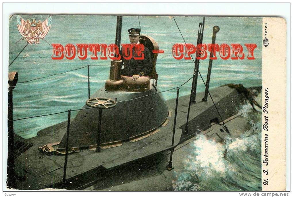 SOUS MARINS - U S  Submarine Boat Plunger - Marine De Guerre - Navire Bateau - Dos Scané - Sous-marins