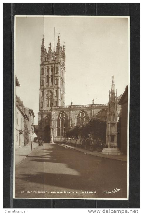 TOP!! WARWICK * ST.MARY'S CHURCH AND WAR MEMORIAL * 1935 **!! - Warwick