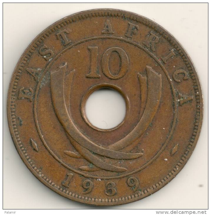 East Africa  10 Cents  KM#26.1  1939H - British Colony