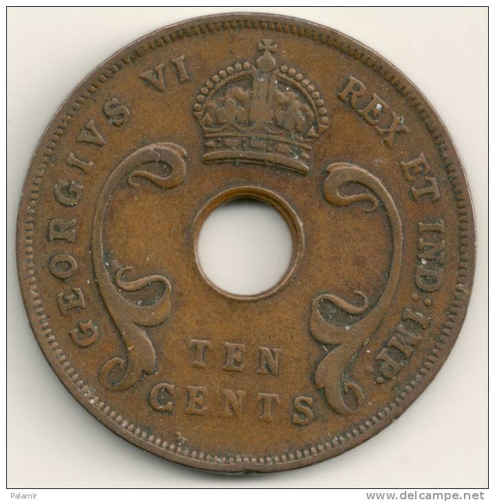 East Africa  10 Cents  KM#26.1  1939H - British Colony