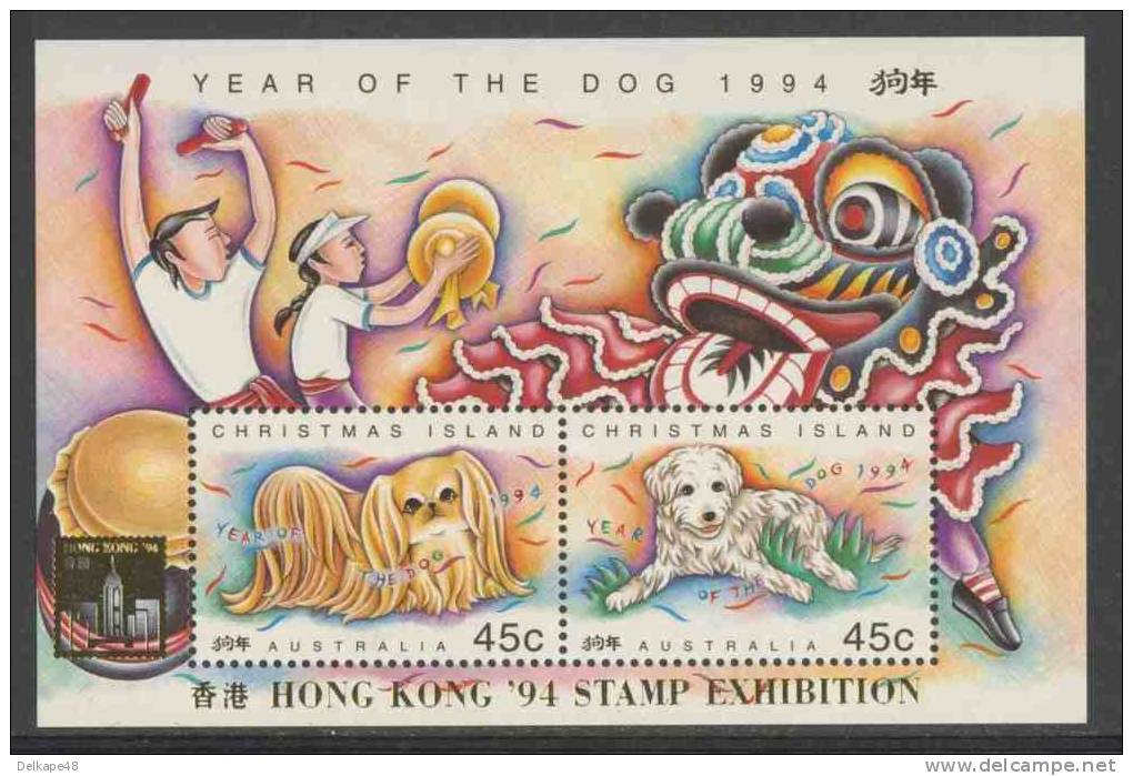 Christmas Island 1994 B8 II Mi 392 /93 ** Year Of The Dog - Chinese New Year / Jahr Des Hundes - Chinesisches Neujahr - Christmaseiland