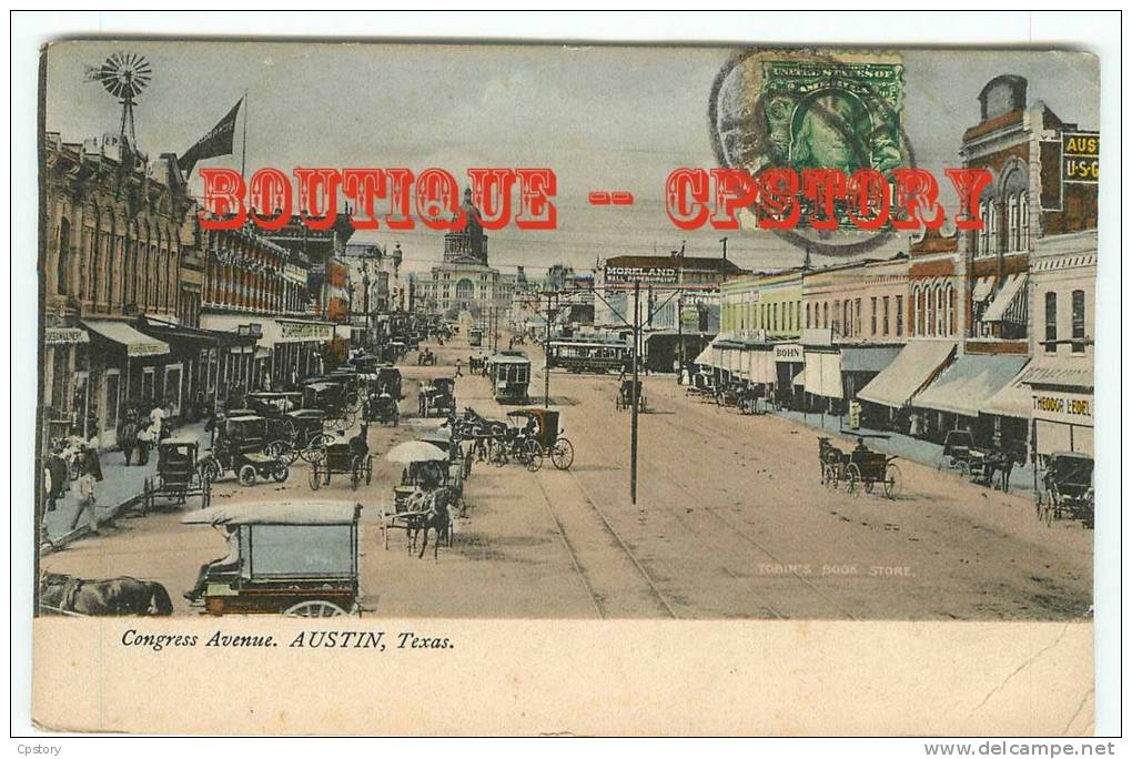 TX - AUSTIN - Congress Avenue 1907's - Tram - Tramway - Dos Scané - Austin