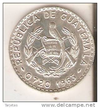 MONEDA DE PLATA DE GUATEMALA DE 50 CENTAVOS DEL AÑO 1963  (COIN) SILVER,ARGENT. - Guatemala