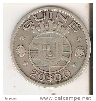 MONEDA DE PLATA DE GUINEA DE 20 ESCUDOS  DEL AÑO 1952  (COIN) SILVER,ARGENT. - Guinea