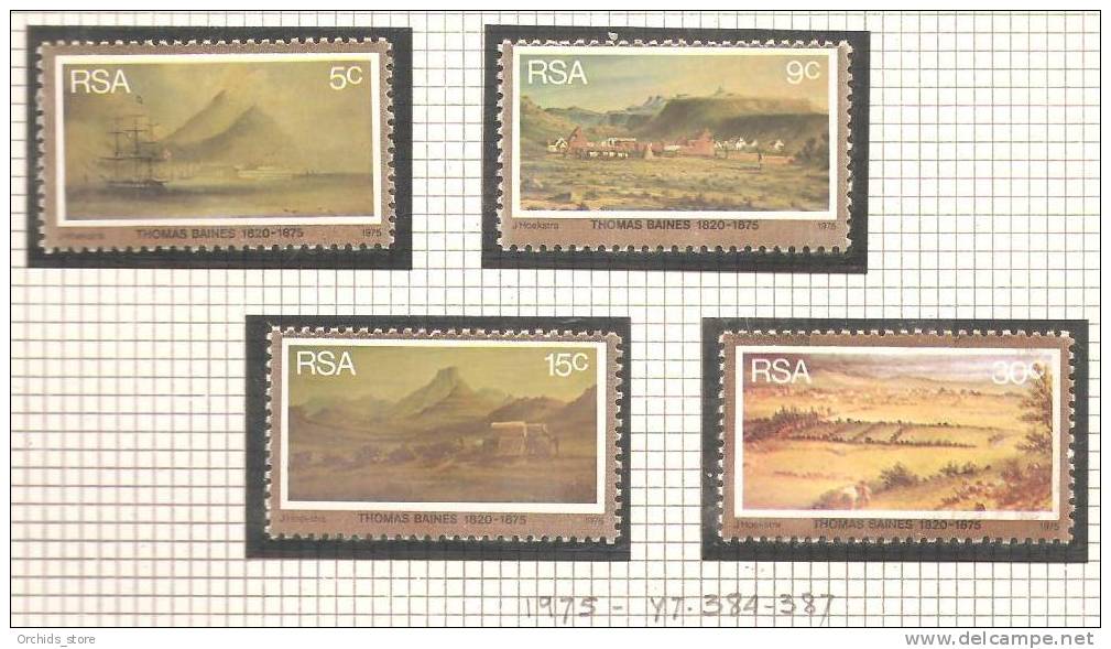 S-U SOUTH AFRICA 1975 Complete Set MNH PAINTINGS Centenary Of THOMAS BAINES - Andere & Zonder Classificatie