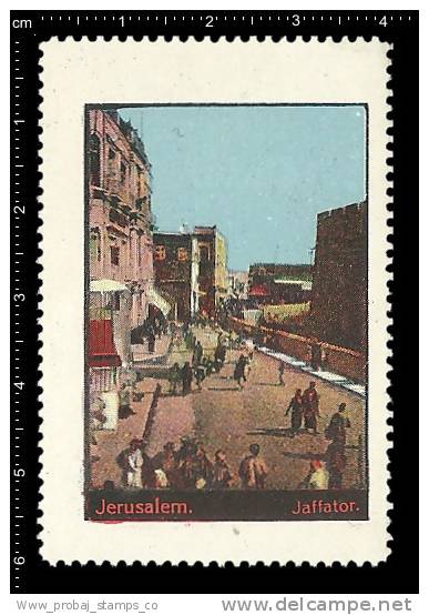 OLD POSTER STAMP LABEL 1900-1920 CINDERELLA VIGNETTE REKLAMEMARKE PALESTINE ISRAEL JERUSALEM JEWISH JUDAIC RARE - Sonstige & Ohne Zuordnung