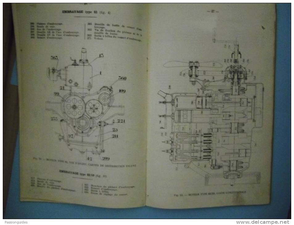 DELAHAYE DESCRIPTION ET ENTRETIEN V.I. TYPES 83 ET 83/59 - 1901-1940