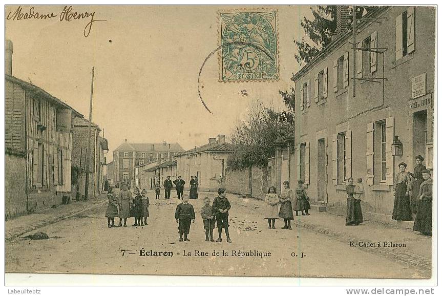 ECLARON -  La Rue De La République  PRIX FIXE - Eclaron Braucourt Sainte Liviere