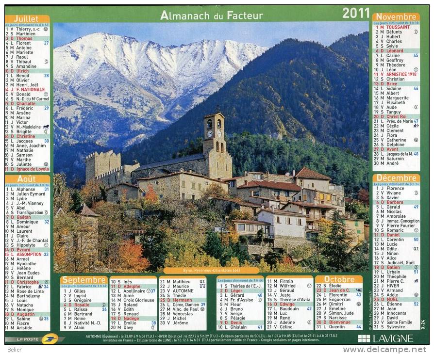 CALENDRIER ALMANACH 2011 - Big : 2001-...