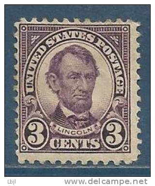 ETATS UNIS , UNITED STATES , 3 C , Lincoln , 1922 - 25 , N° YT 230 - Ungebraucht