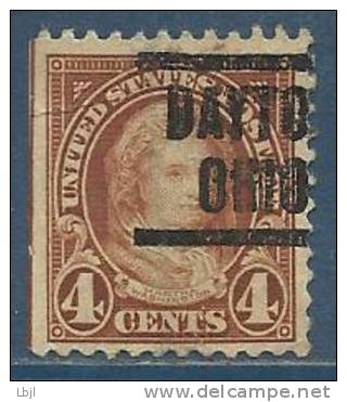 ETATS UNIS , UNITED STATES , 4 C , M. Washington , Préoblitéré " DAYTON OHIO " , 1922 - 25 , N° YT 231 - Vorausentwertungen